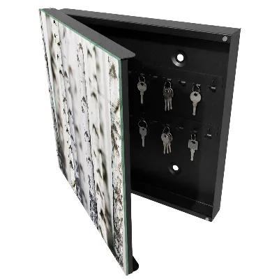 Birch trunk key box wall mounted storage cabinet