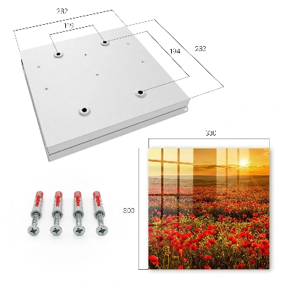 Key cabinet with poppy fields design