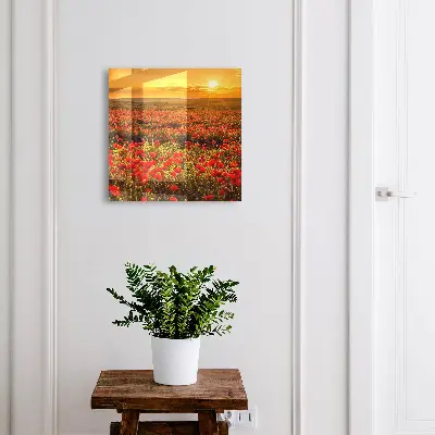 Key cabinet with poppy fields design