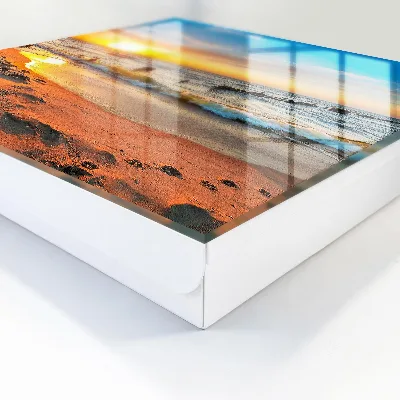 Wall-mounted key box sunset design