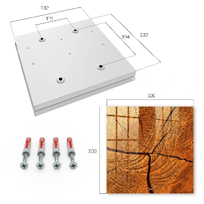 Wall-mounted key box wood grain finish