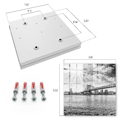 Wall mounted key box with city and bridge design