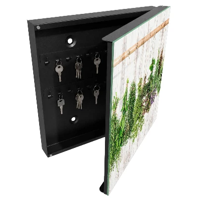 Wall mounted key box dried herbs