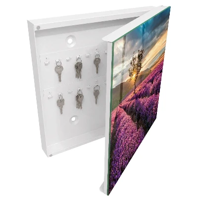 Wall-mounted key storage box lavender sunset finish