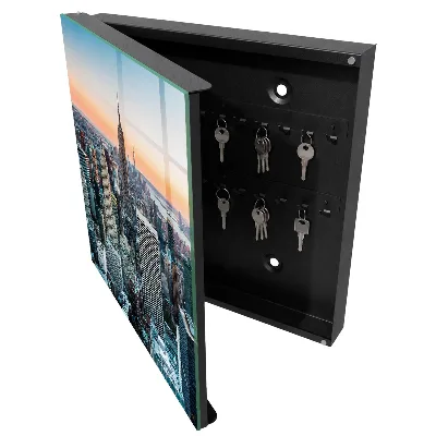 City skyline Key box for wall
