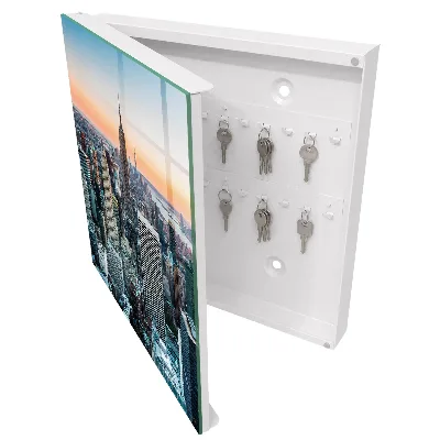 City skyline Key box for wall