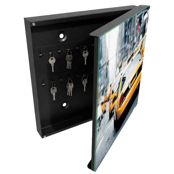 Wall-mounted key storage box city of life design