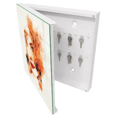 Feminine watercolor Wall mounted key box