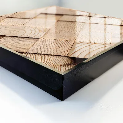 Wall-mounted key box with wood texture finish