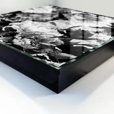 Black and white flowers Key box for wall