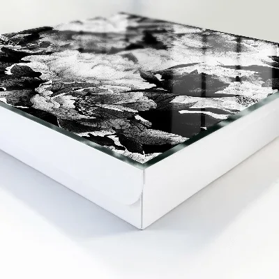 Black and white flowers Key box for wall