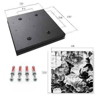 Black and white flowers Key box for wall