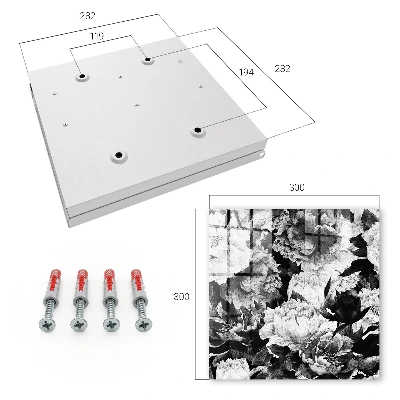 Black and white flowers Key box for wall
