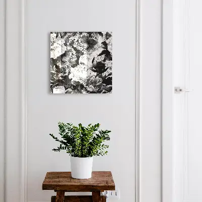 Black and white flowers Key box for wall