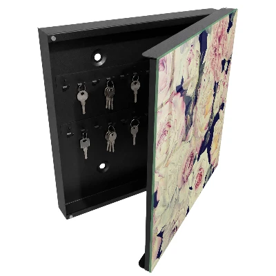 Floral wall-mounted key box with elegant floral design