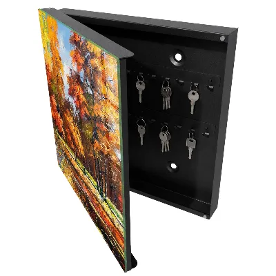 Autumn landscape Key box for wall