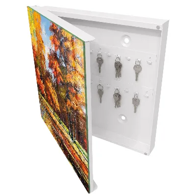 Autumn landscape Key box for wall