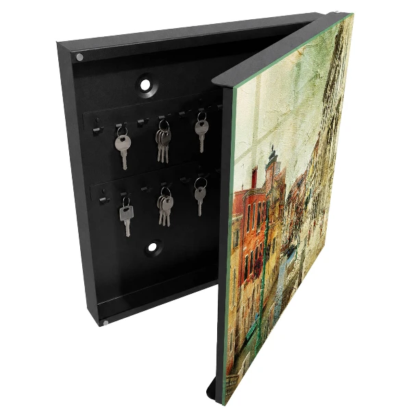 Colorful city Wall mounted key box