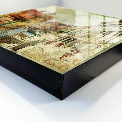 Wall mounted key box colorful city design