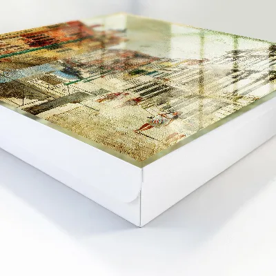 Wall mounted key box colorful city design