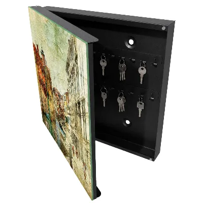 Colorful city Wall mounted key box