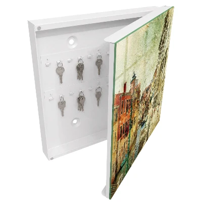 Colorful city Wall mounted key box