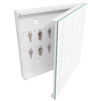White Wall mounted key box