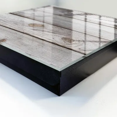 Wall-mounted key box with wood texture finish