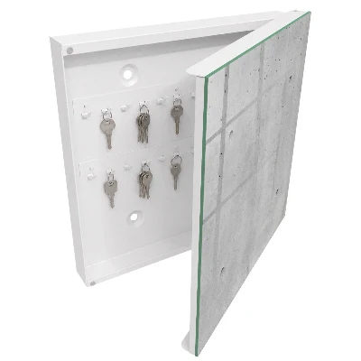 Key cabinet raw concrete finish