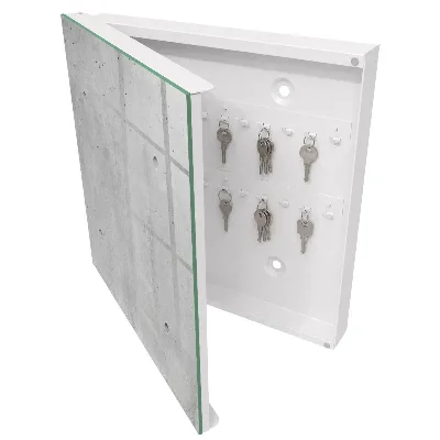 Key cabinet raw concrete finish