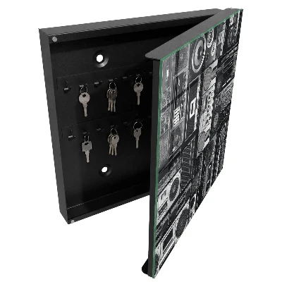 Wall mounted key box with musical nostalgia design
