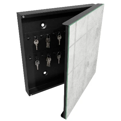 Wall-mounted key box grey stone finish