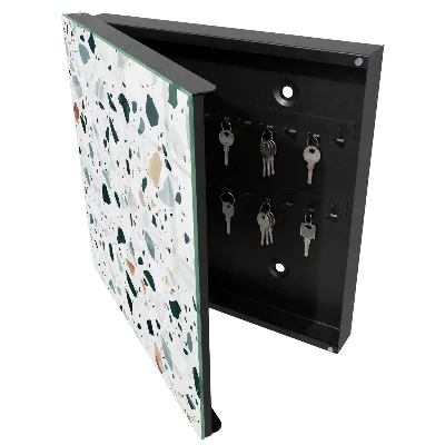 Wall-mounted key box colorful pebbles design