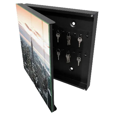 City skyline Key box for wall