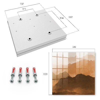 Wall-mounted key box Mountain panorama design