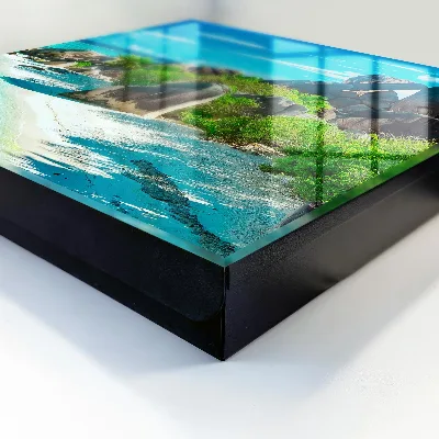 Wall mounted key box with tropical beach design