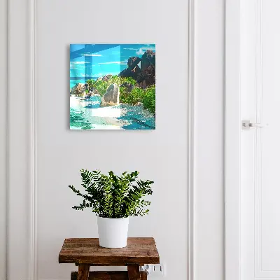 Wall mounted key box with tropical beach design