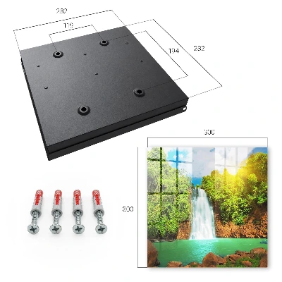 Key cabinet with a tropical waterfall design