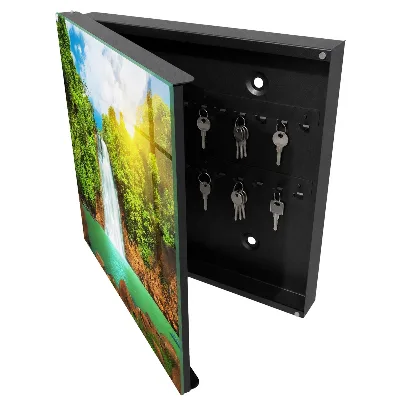 Key cabinet with a tropical waterfall design