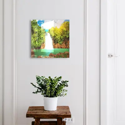 Key cabinet with a tropical waterfall design
