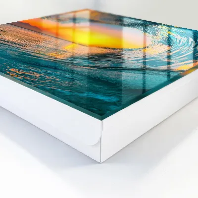 Key cabinet with sunset wave design