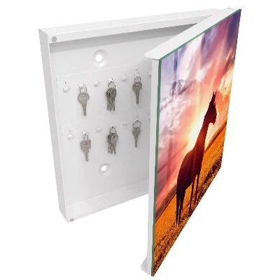 Wall mounted key box with horse in the sun design