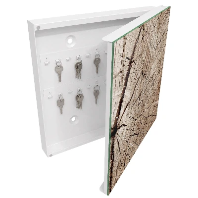 Key cabinet with a wood grain finish