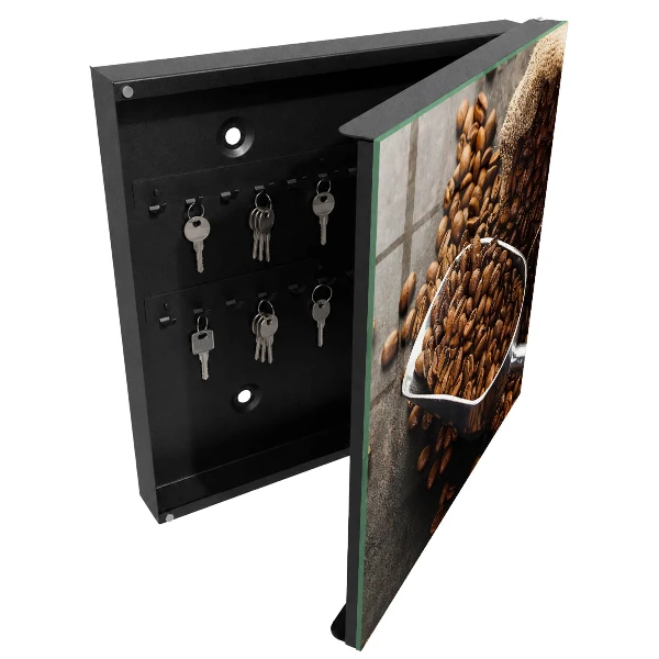 Wall mounted key box coffee bean design