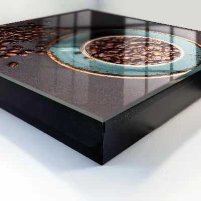 Wall-mounted key storage box with coffee bean motif