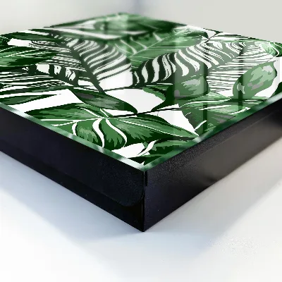 Wall mounted key box with botanical patterns