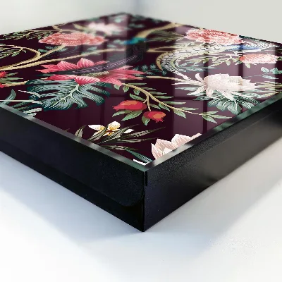 Key cabinet with a flowers and birds design