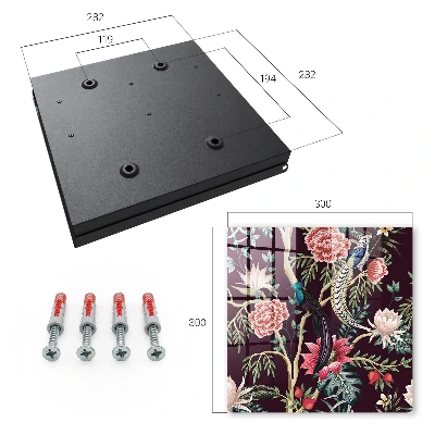 Key cabinet with a flowers and birds design