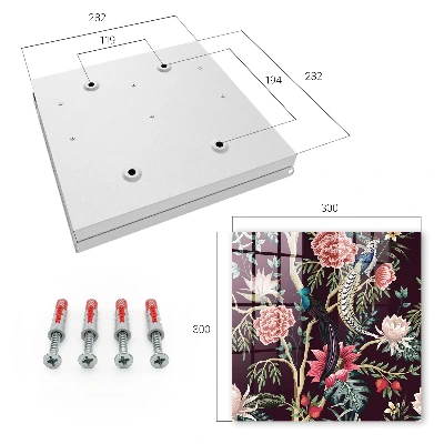 Key cabinet with a flowers and birds design