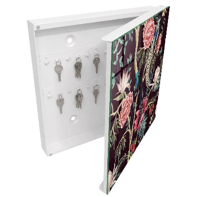 Key cabinet with a flowers and birds design